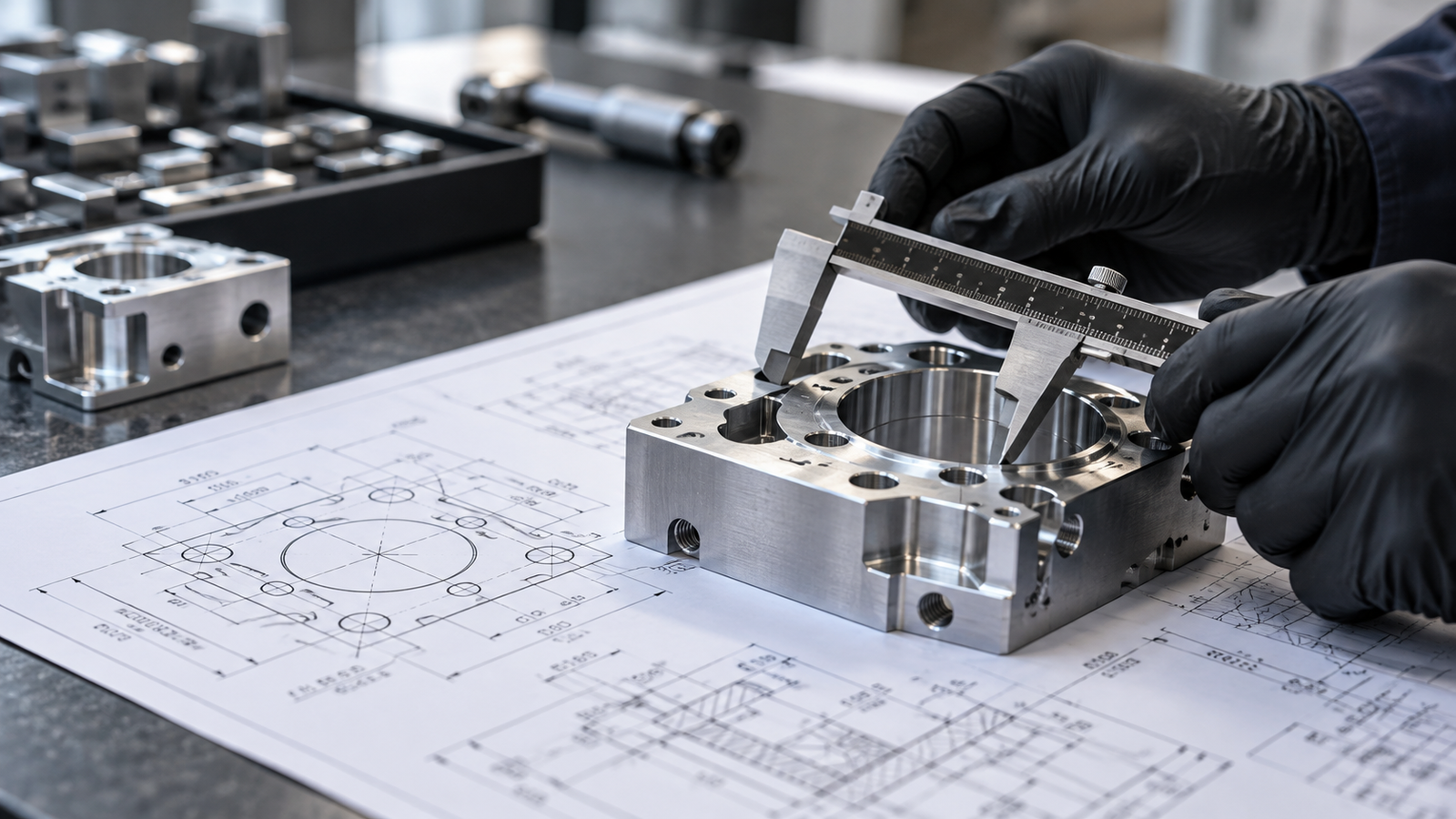 Contrôle dimensionnel d'une pièce usinée sur plan technique